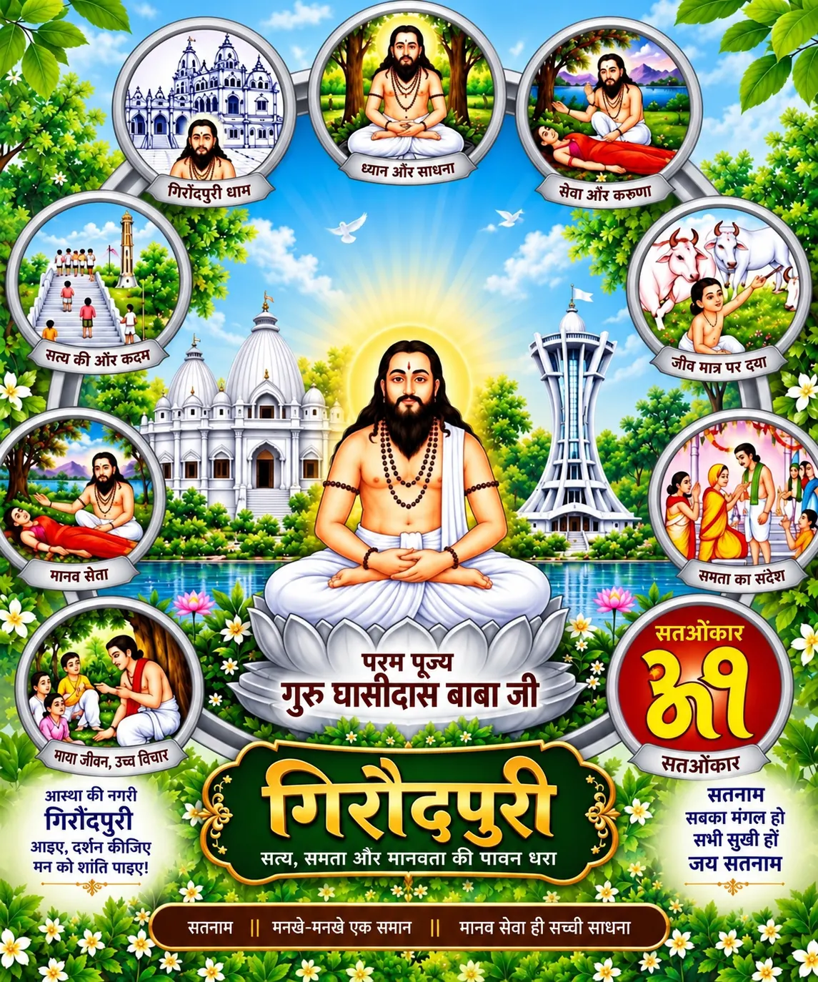 विश्व विख्यात 77 मीटर पावन जैतखाम एवं गिरौदपुरी धाम दर्शन