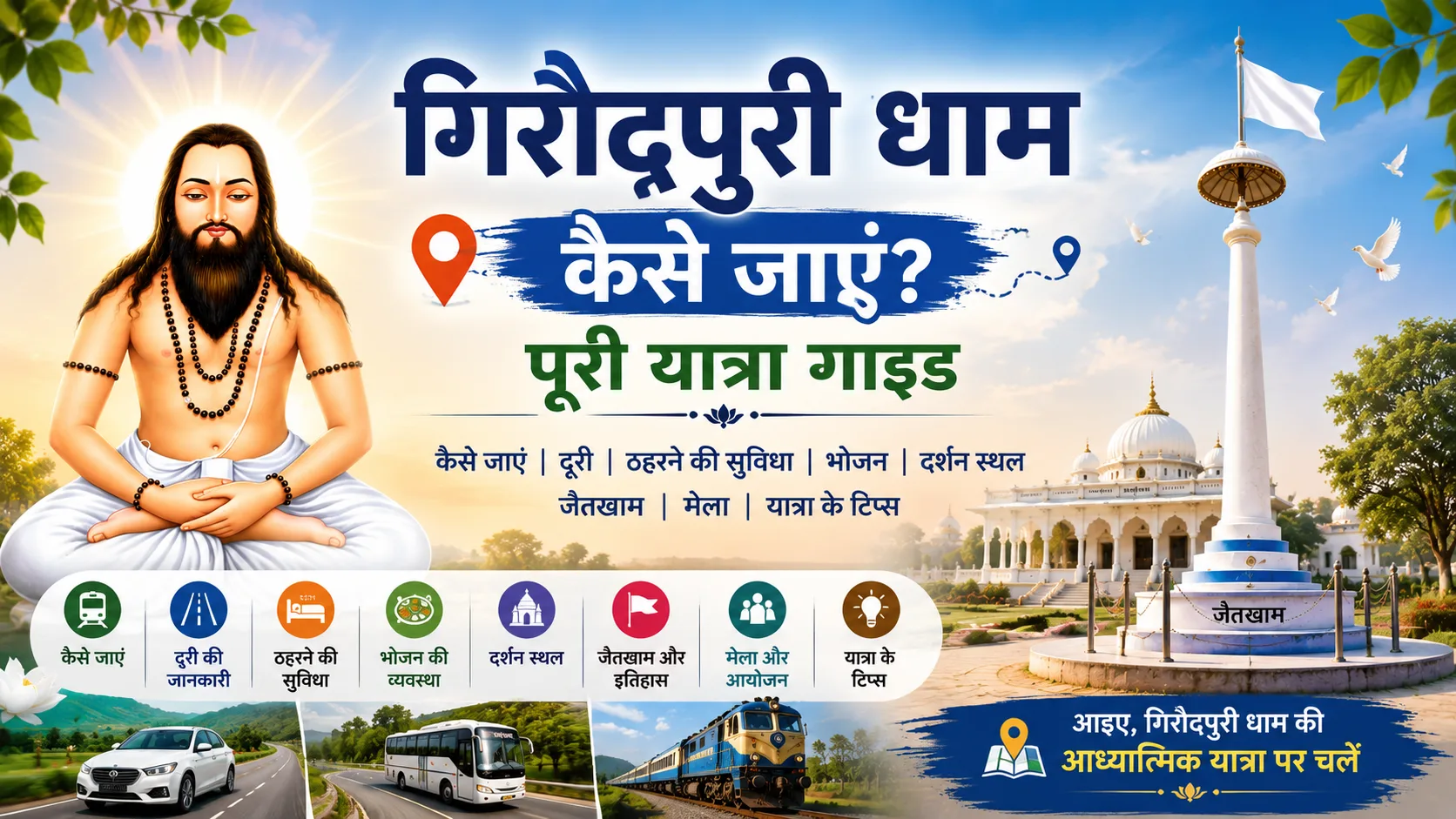 गिरौदपुरी धाम कैसे जाएं? ट्रेन, बस, फ्लाइट, दूरी व सम्पूर्ण यात्रा गाइड (2026)