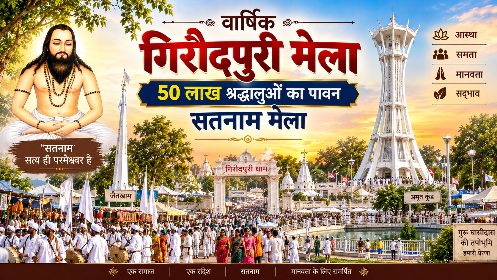 वार्षिक गिरौदपुरी मेला: 50 लाख श्रद्धालुओं का पावन सतनाम मेला